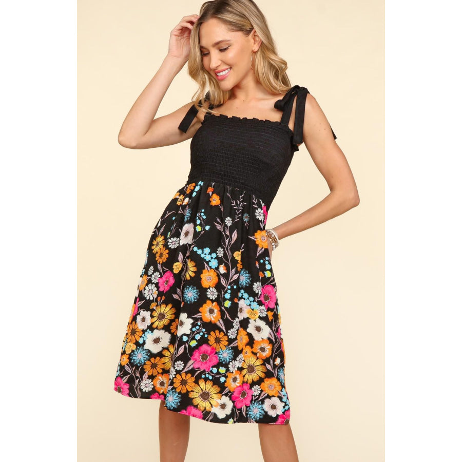 Haptics Smocked Cami Floral Dress Apparel and Accessories