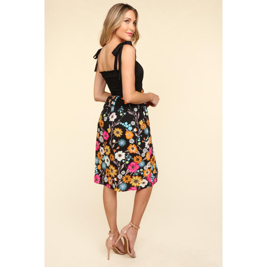 Haptics Smocked Cami Floral Dress Apparel and Accessories