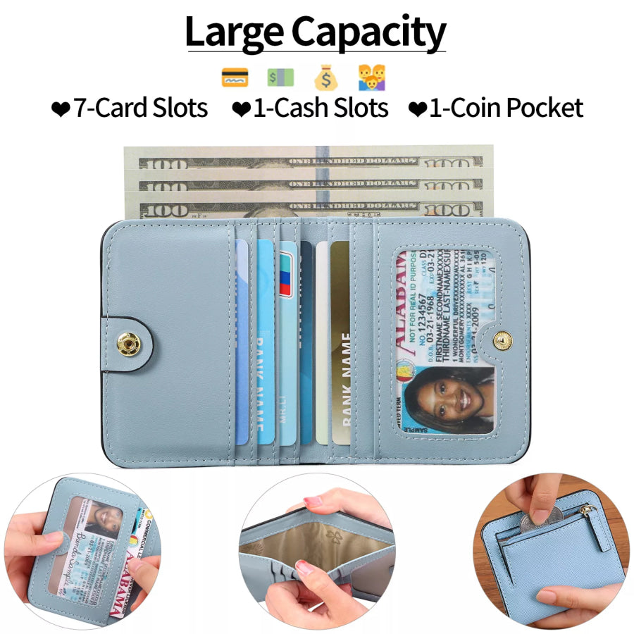 Hardware Buckle Card Case Pastel Blue / ONESIZE Apparel and Accessories