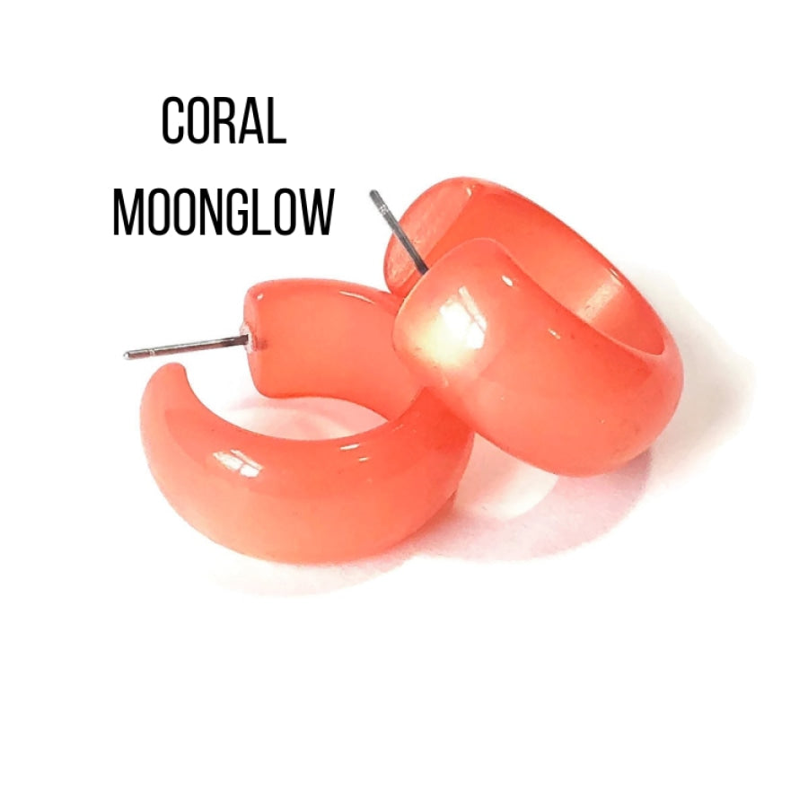 Haskell Hoop Earrings Coral Moonglow Haskell Hoops