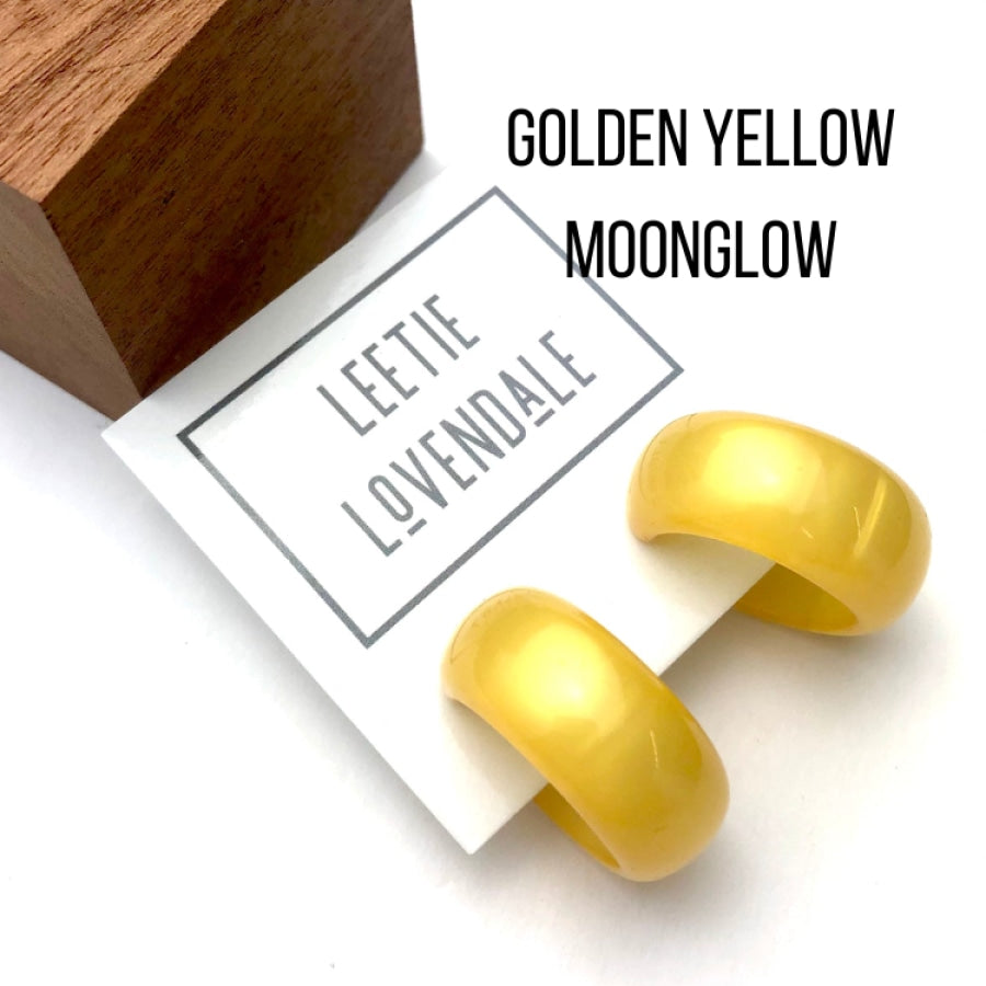 Haskell Hoop Earrings Golden Yellow Moonglow Haskell Hoops