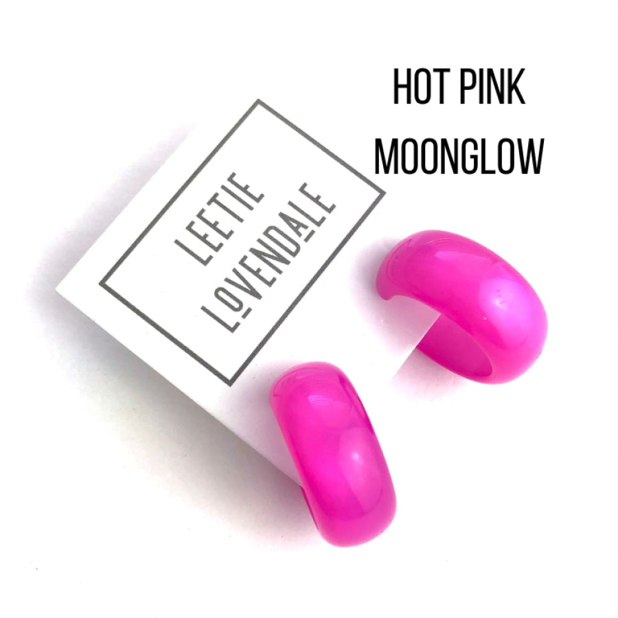 Haskell Hoop Earrings Hot Pink Moonglow Haskell Hoops