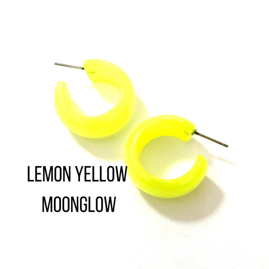 Haskell Hoop Earrings Lemon Yellow Moonglow Haskell Hoops