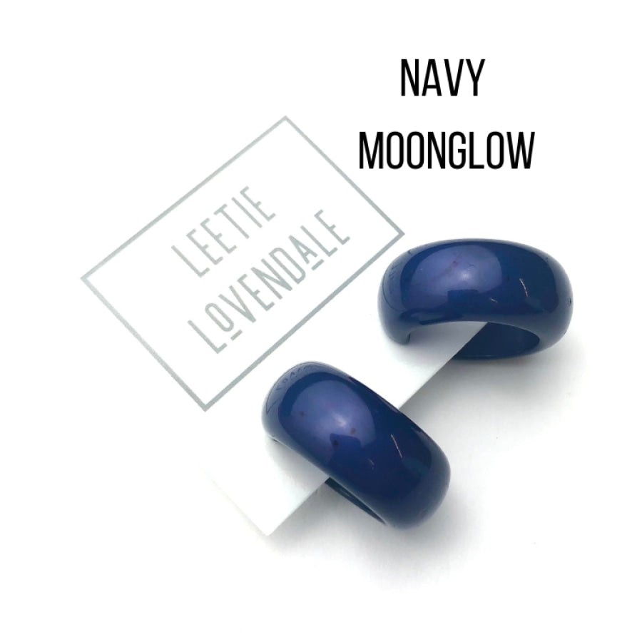 Haskell Hoop Earrings Navy Moonglow Haskell Hoops