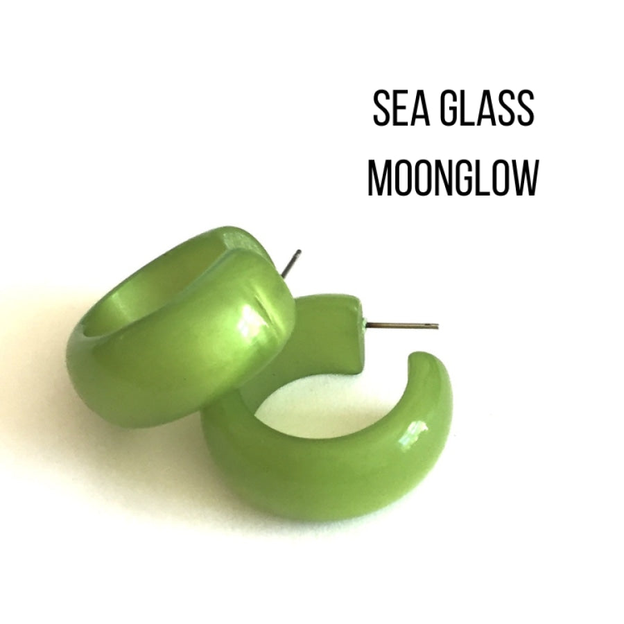 Haskell Hoop Earrings Sea Glass Moonglow Haskell Hoops