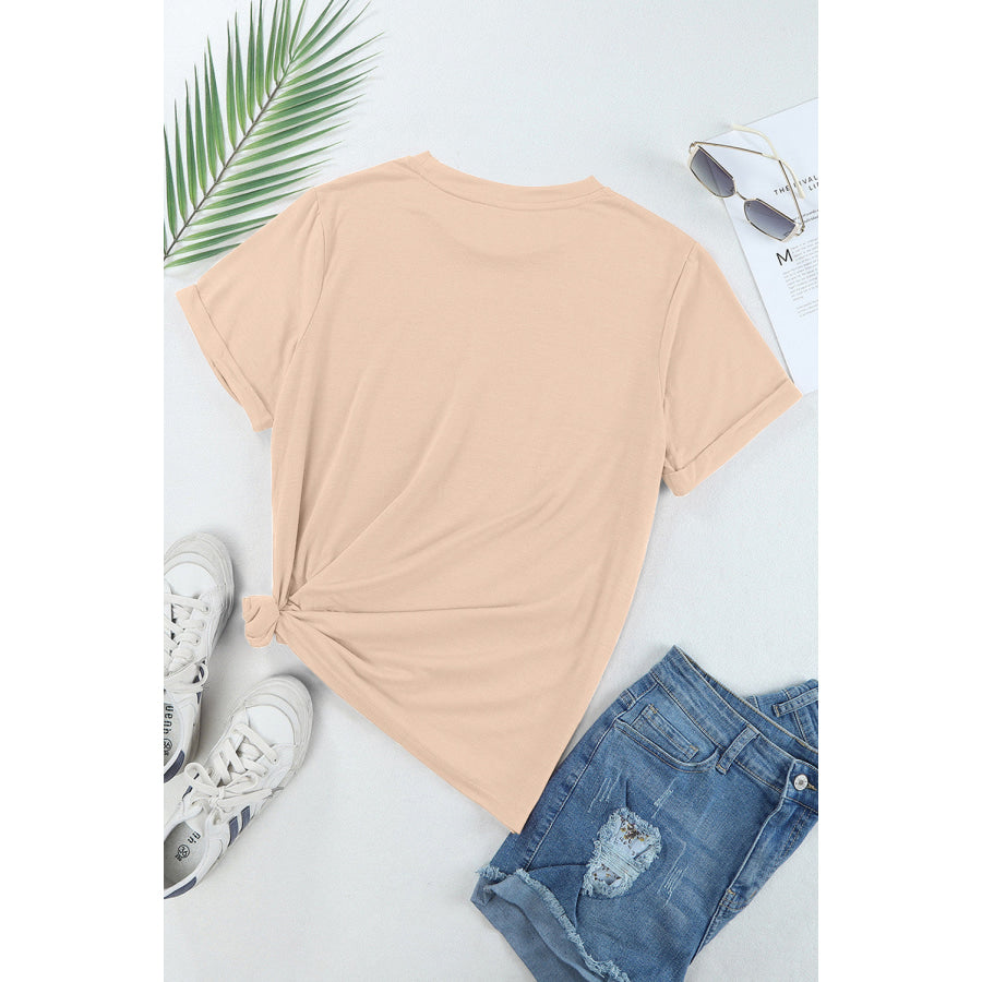 Hat Graphic Round Neck Short Sleeve T-Shirt Apparel and Accessories