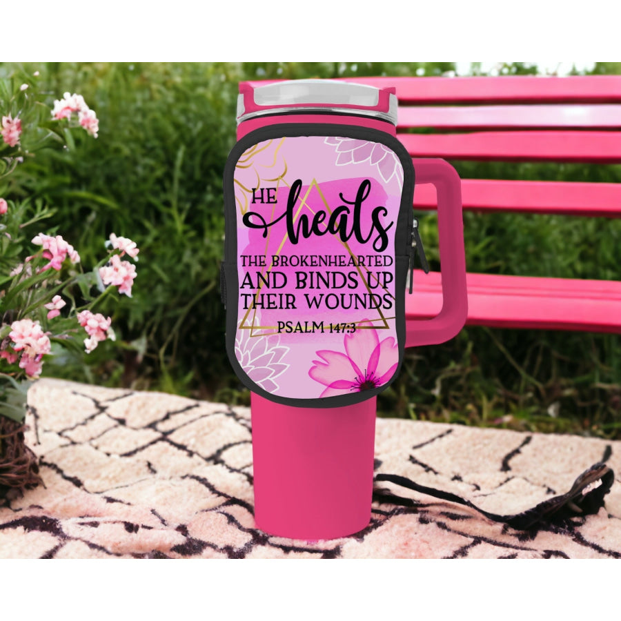 He Heals Zippered Pouch/Bag For 40oz Tumbler Tumbler