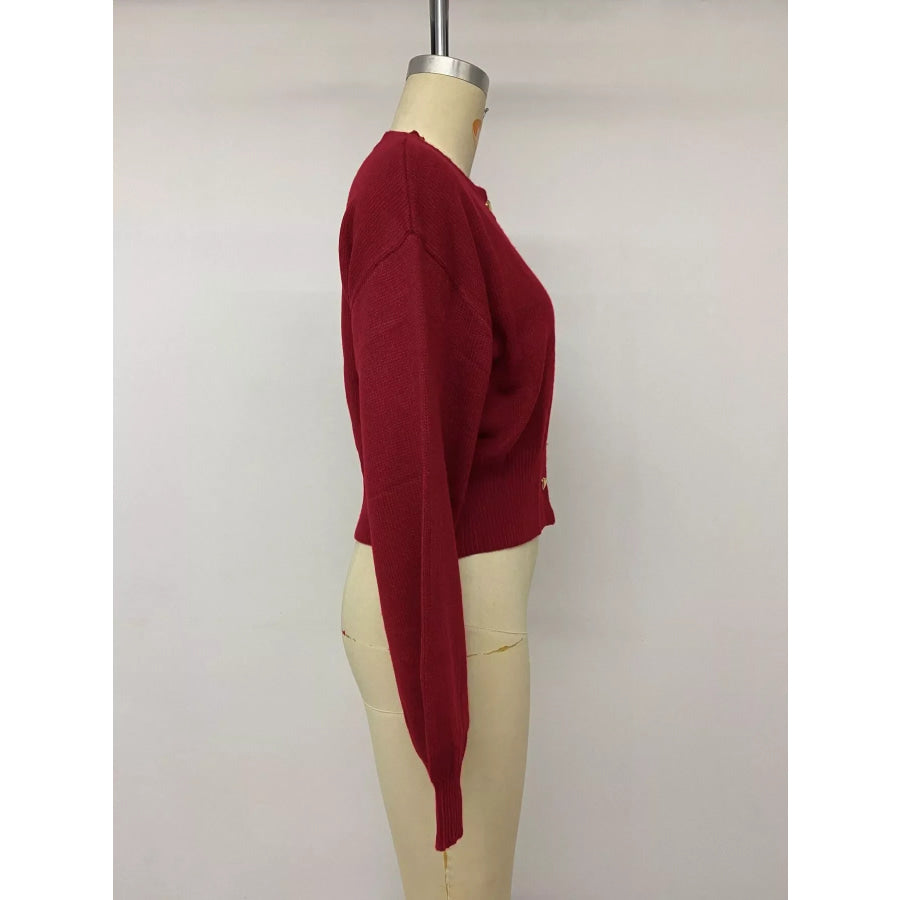 Heart-Button Knit Cardigan Apparel and Accessories