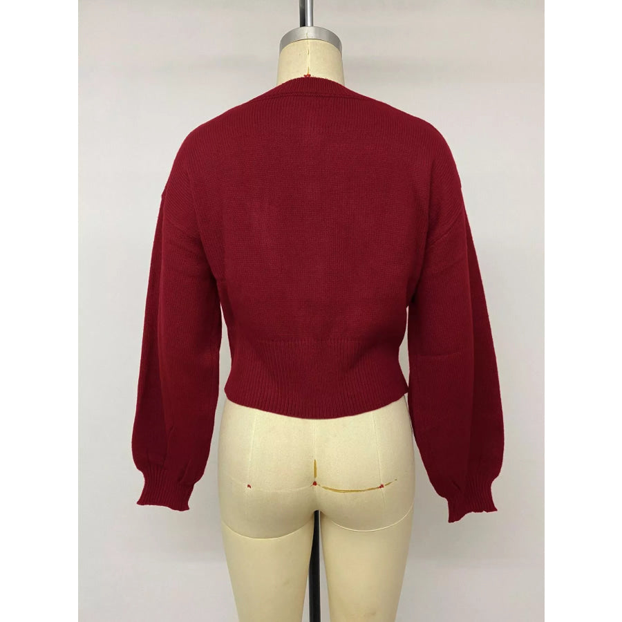 Heart-Button Knit Cardigan Apparel and Accessories