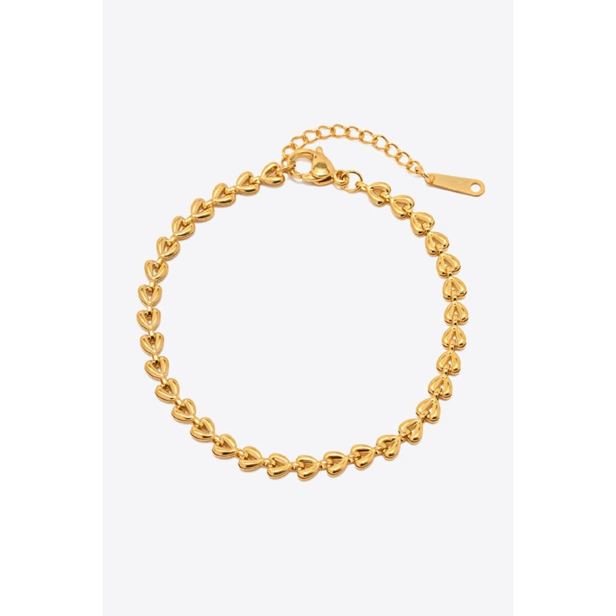 Heart Chain Lobster Clasp Bracelet Gold / One Size