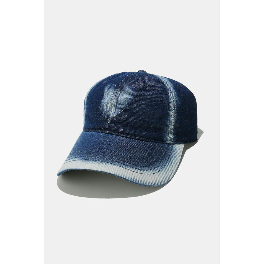 Heart Cotton Baseball Cap Navy / One Size Apparel and Accessories