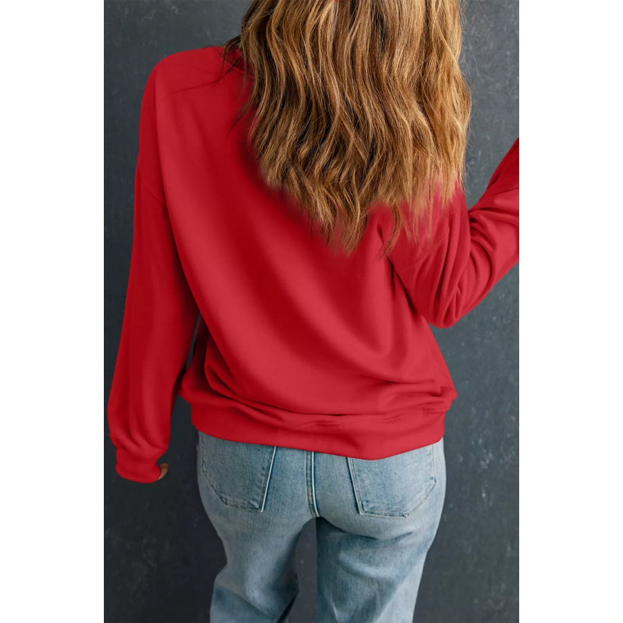 HEART Embroidered Patched Graphic Valentine Sweatshirt Apparel and Accessories