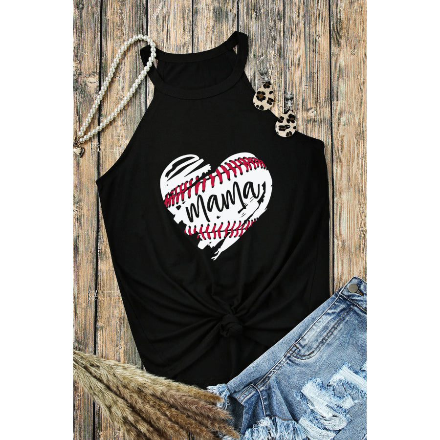 Heart Graphic Round Neck Tank Apparel and Accessories