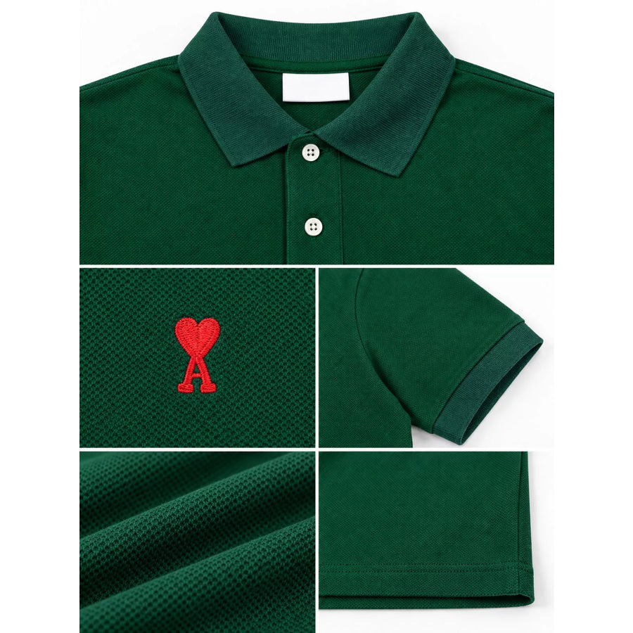 Heart Logo Embroidered Polo T-Shirt Apparel and Accessories