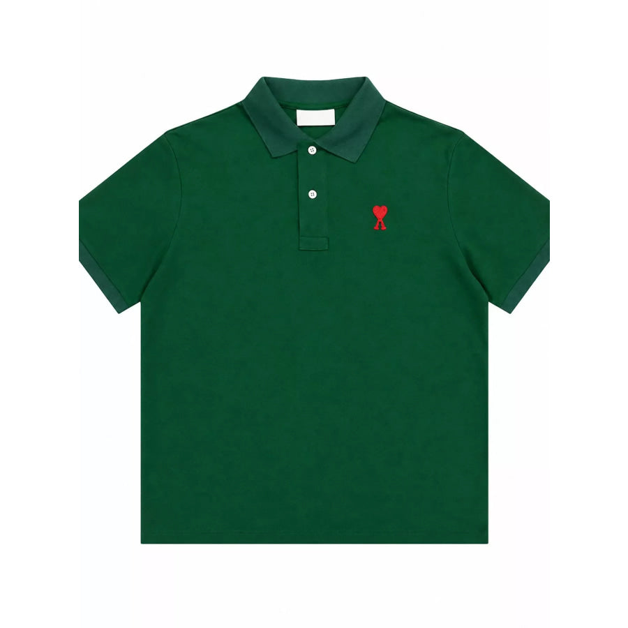 Heart Logo Embroidered Polo T-Shirt Apparel and Accessories