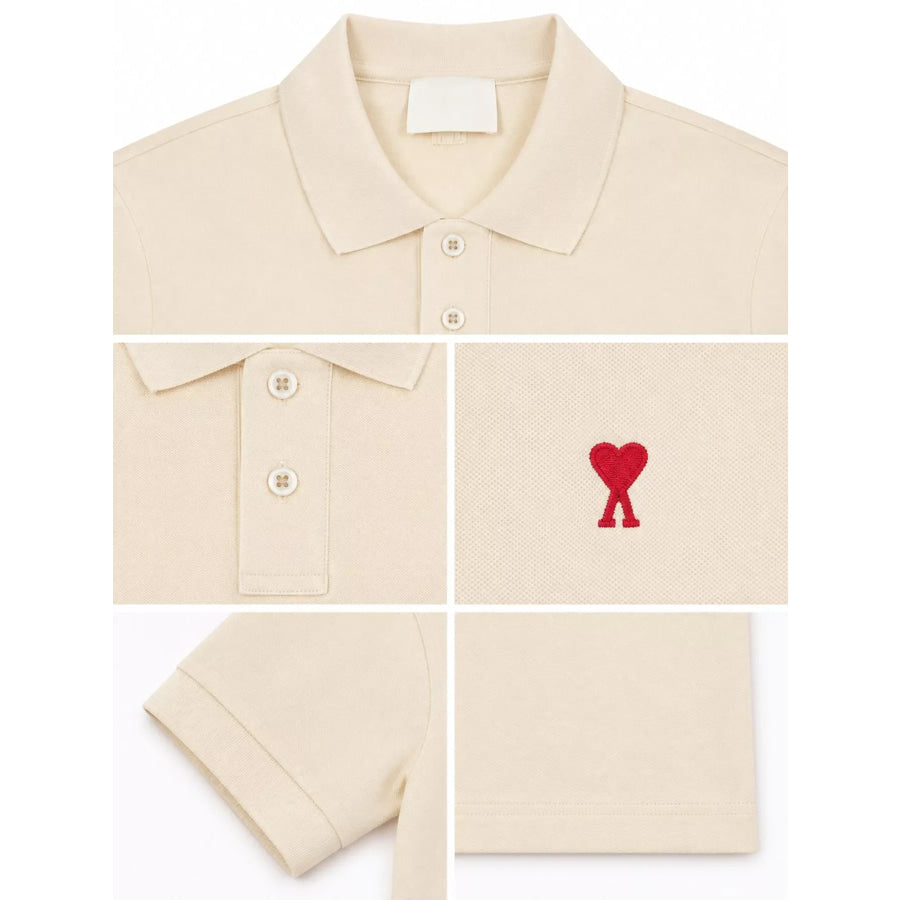 Heart Logo Embroidered Polo T-Shirt Apparel and Accessories