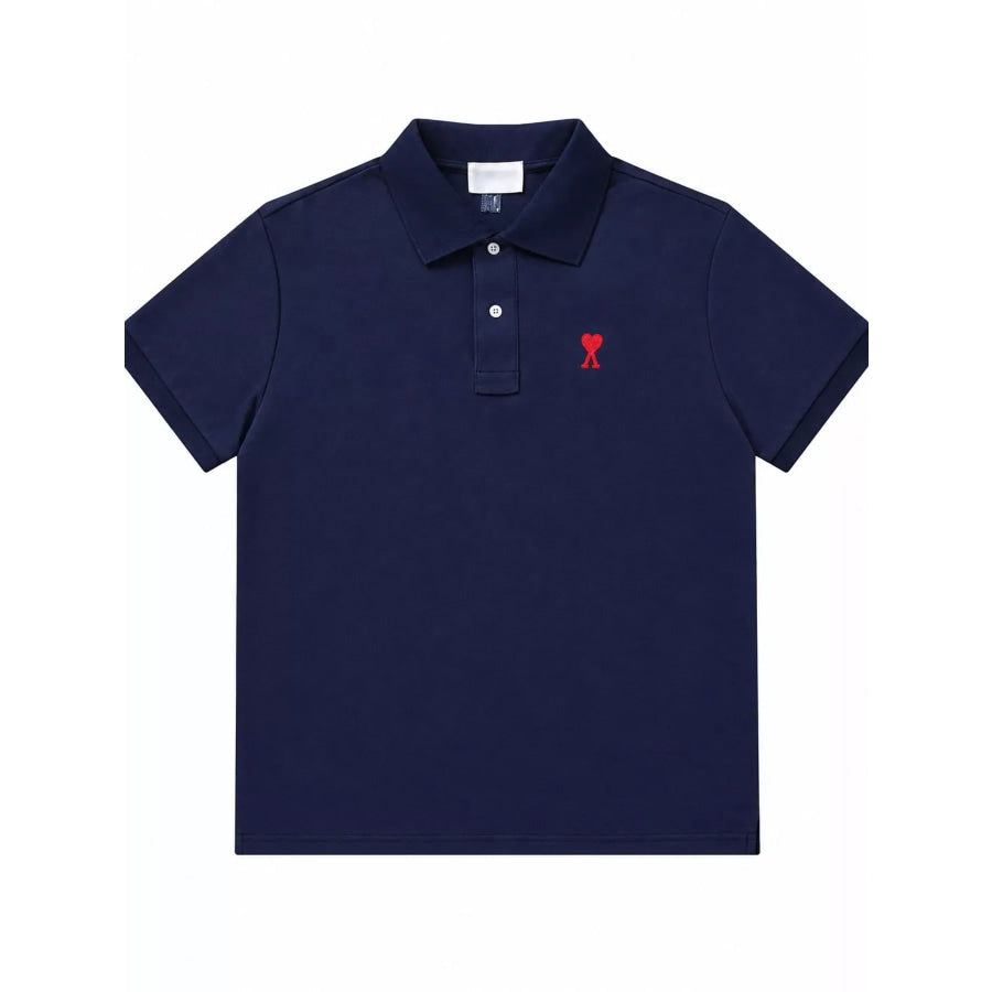 Heart Logo Embroidered Polo T-Shirt Apparel and Accessories