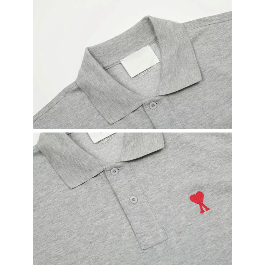 Heart Logo Embroidered Polo T-Shirt Apparel and Accessories
