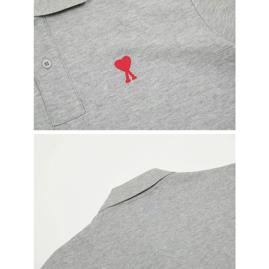 Heart Logo Embroidered Polo T-Shirt Apparel and Accessories