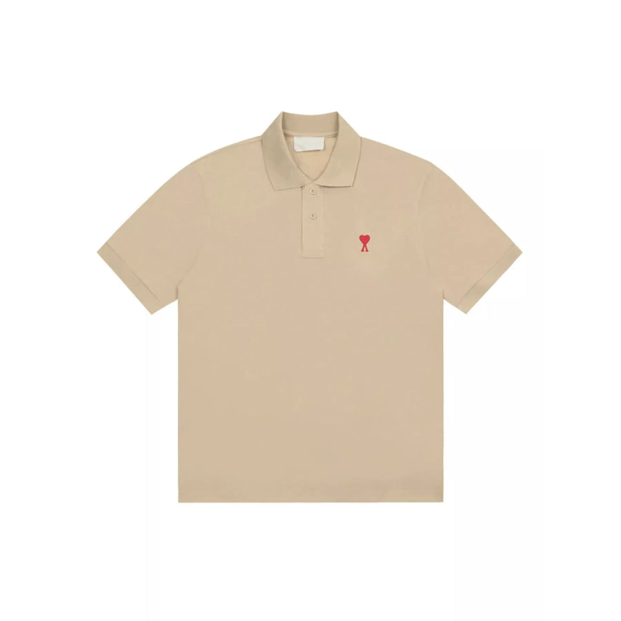 Heart Logo Embroidered Polo T-Shirt Coffee-Small Embroidery / S Apparel and Accessories