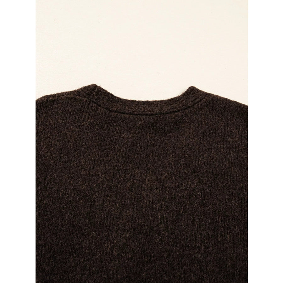 Heart Metal Button V Neck Cardigan Sweater Apparel and Accessories