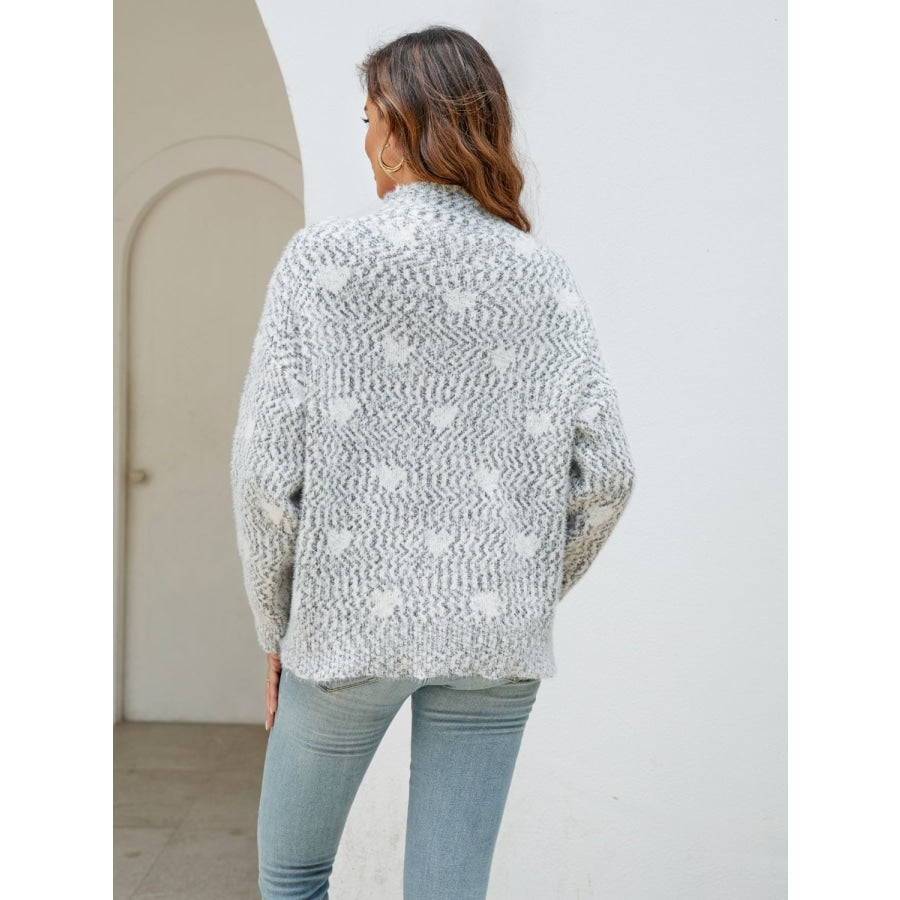 Heart Mock Neck Sweater