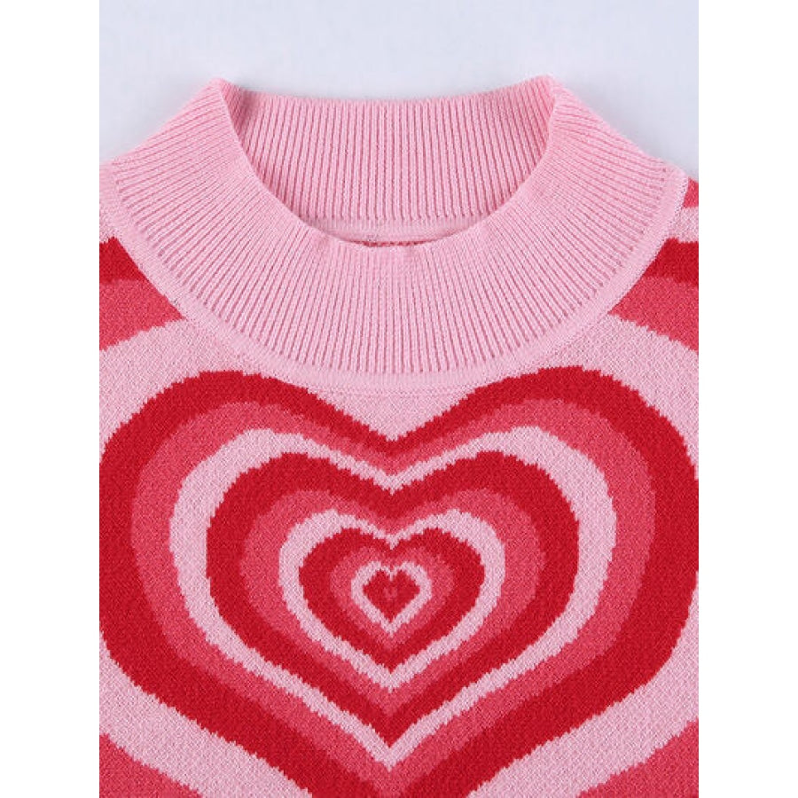 Heart Mock Neck Sweater Vest Apparel and Accessories