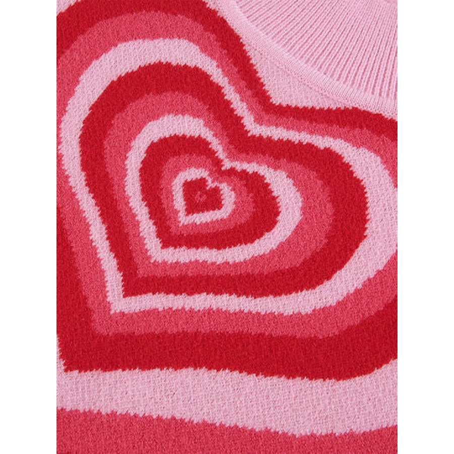 Heart Mock Neck Sweater Vest Apparel and Accessories