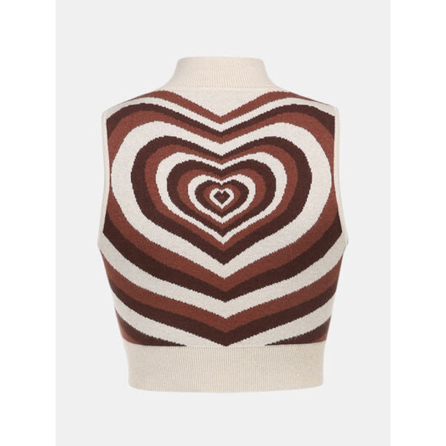 Heart Mock Neck Sweater Vest Apparel and Accessories