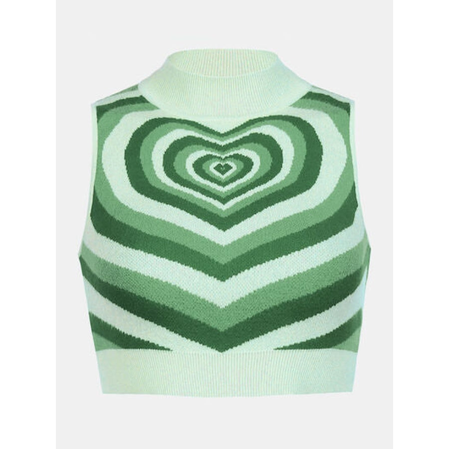 Heart Mock Neck Sweater Vest Apparel and Accessories