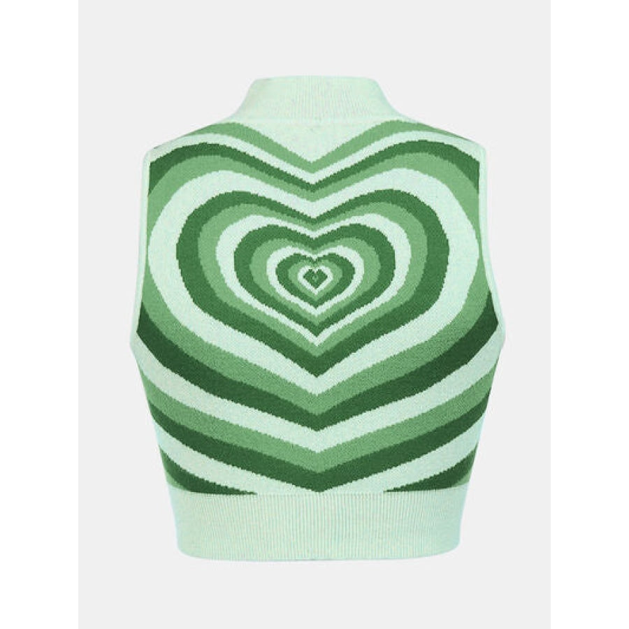 Heart Mock Neck Sweater Vest Apparel and Accessories