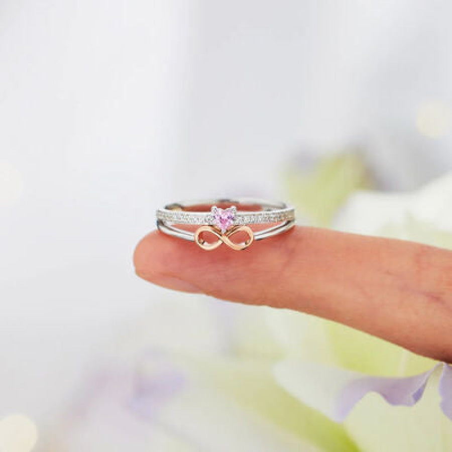 Heart Number 8 Zircon Double-Layered Ring Clothing