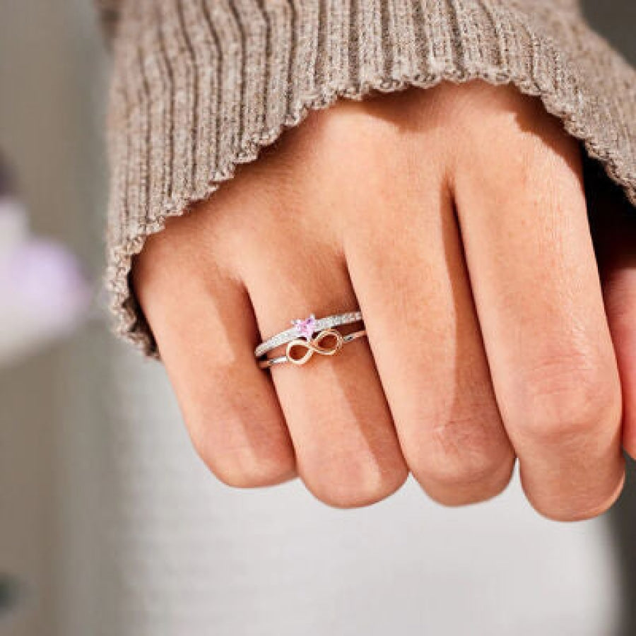 Heart Number 8 Zircon Double-Layered Ring Clothing