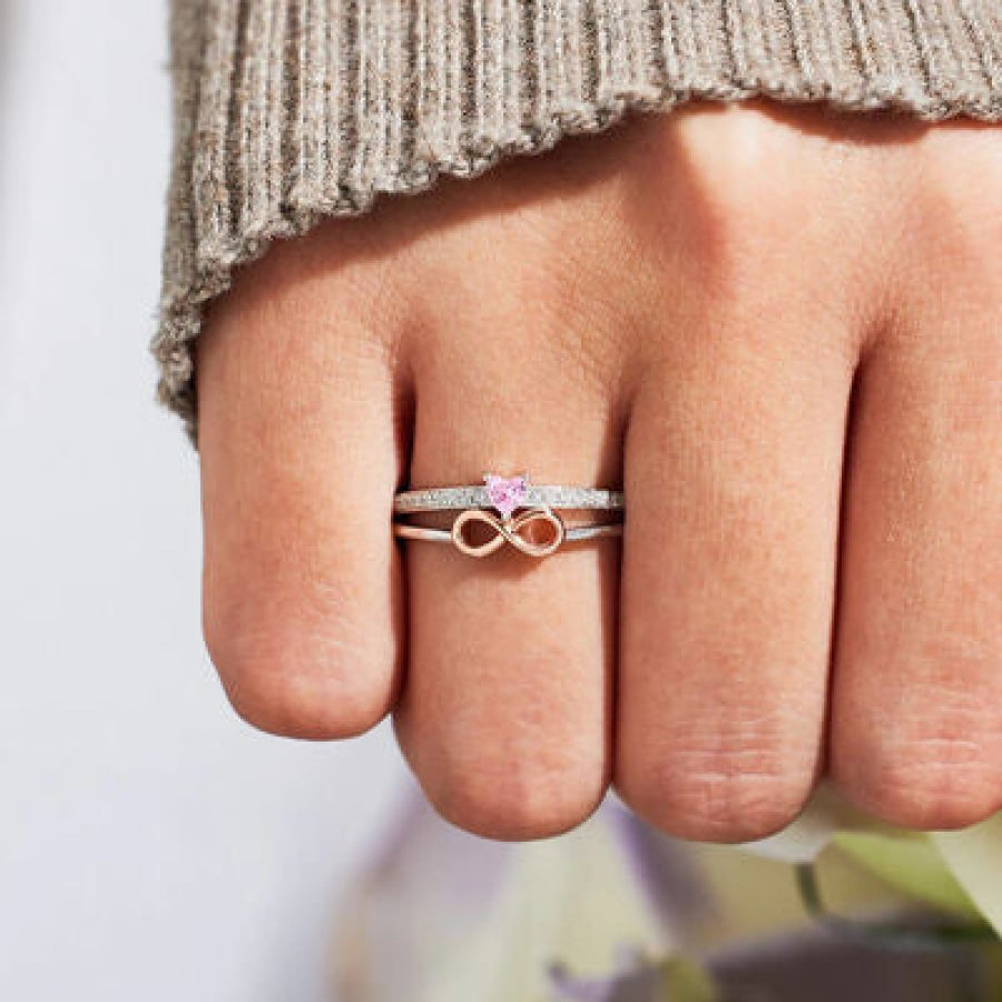 Heart Number 8 Zircon Double-Layered Ring Clothing