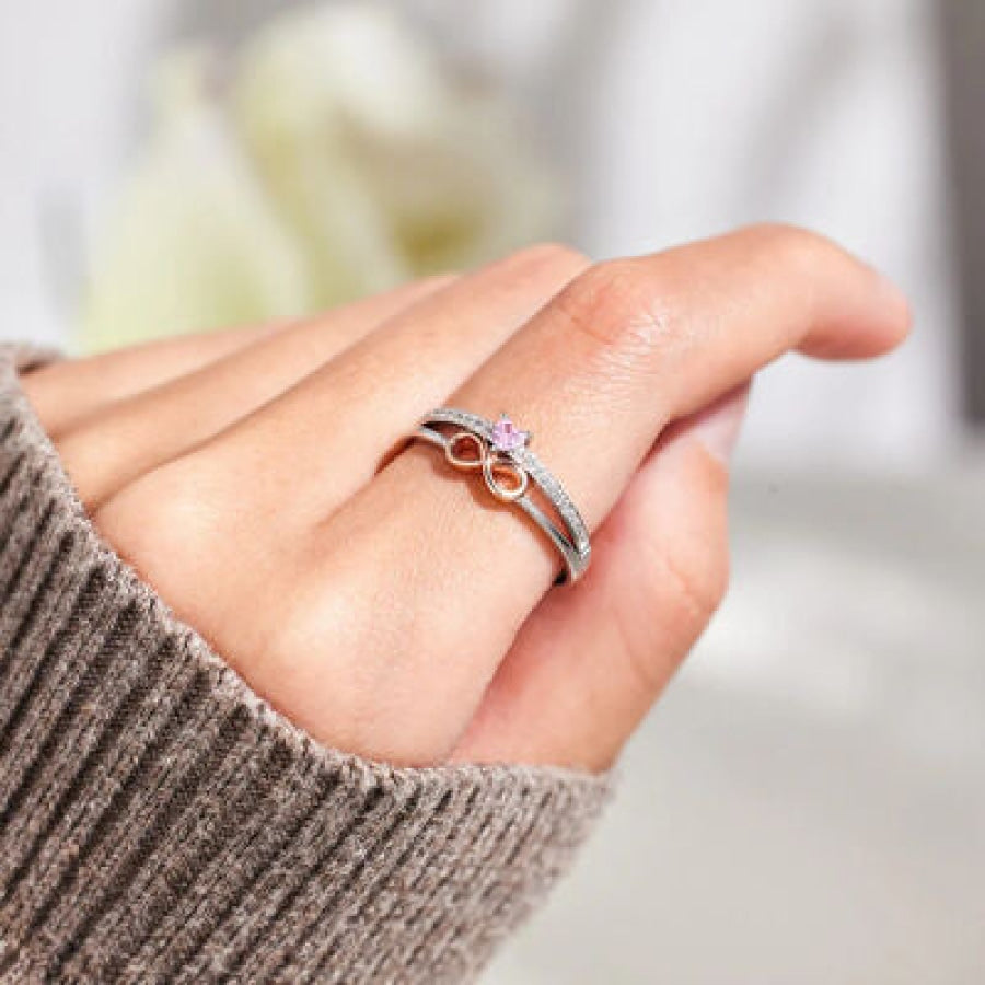 Heart Number 8 Zircon Double-Layered Ring Clothing