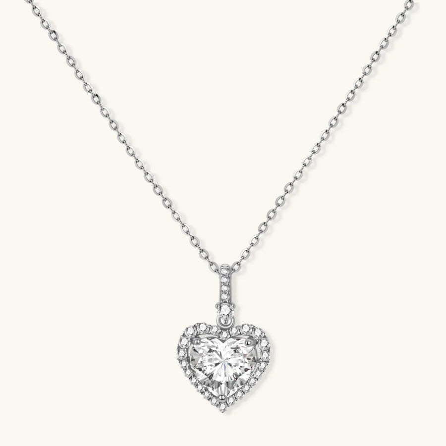 Heart of Light Moissanite Necklace by Sandee Rain Boutique Necklaces