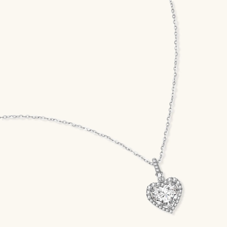 Heart of Light Moissanite Necklace by Sandee Rain Boutique Necklaces