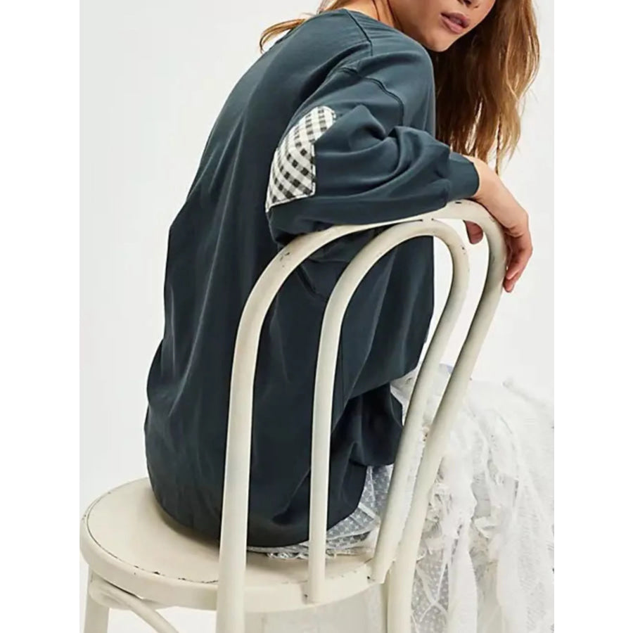 Heart Patch Long Sleeve Sweatshirt Apparel and Accessories