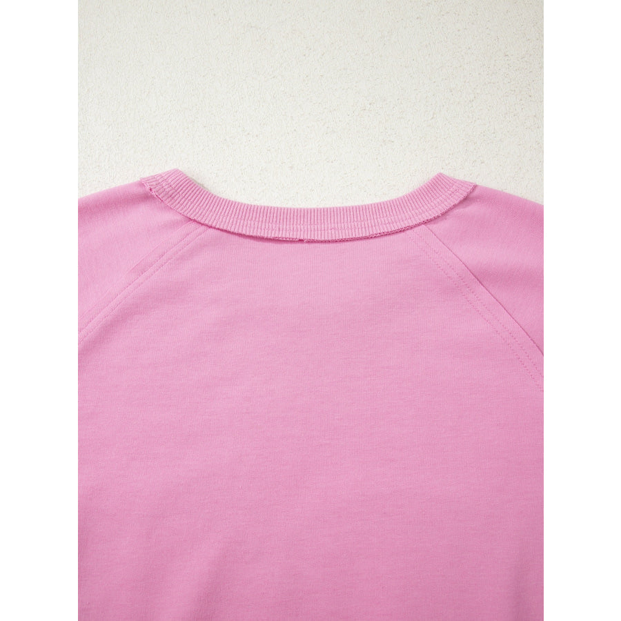 Heart Pattern Long Sleeve Patchwork Top Apparel and Accessories