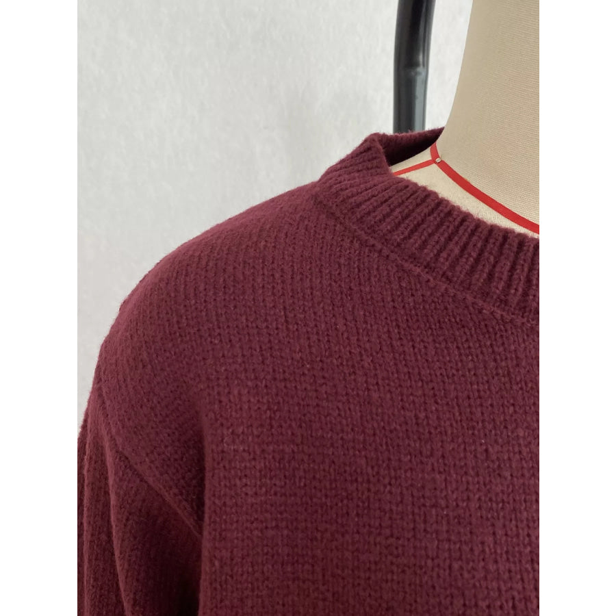 Heart Pattern Round Neck Sweater Apparel and Accessories