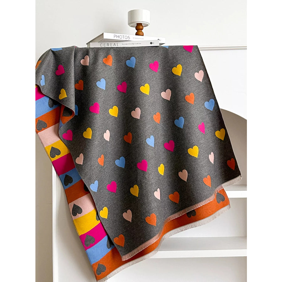 Heart Pattern Warm Scarf Apparel and Accessories