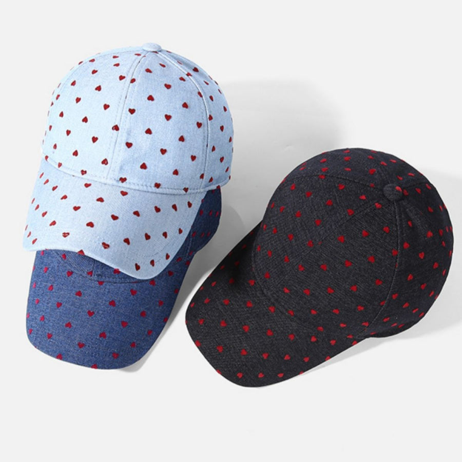 Heart-Patterned Casual Baseball Cap Apparel and Accessories