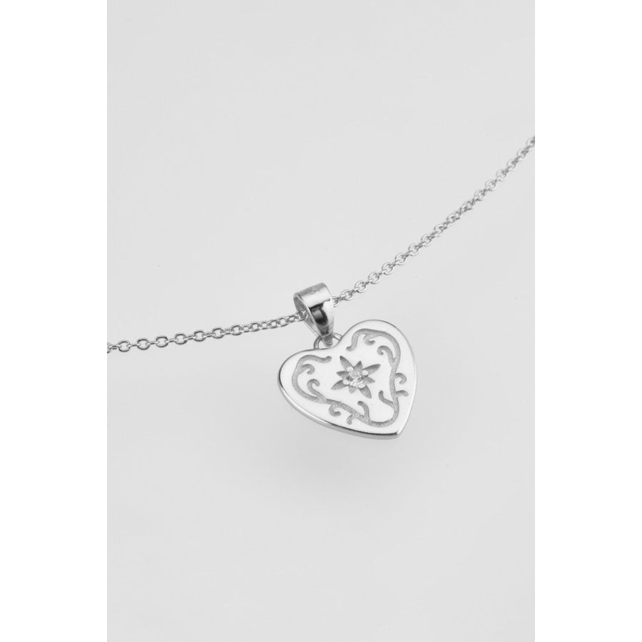 Heart Pendant 925 Sterling Silver Necklace