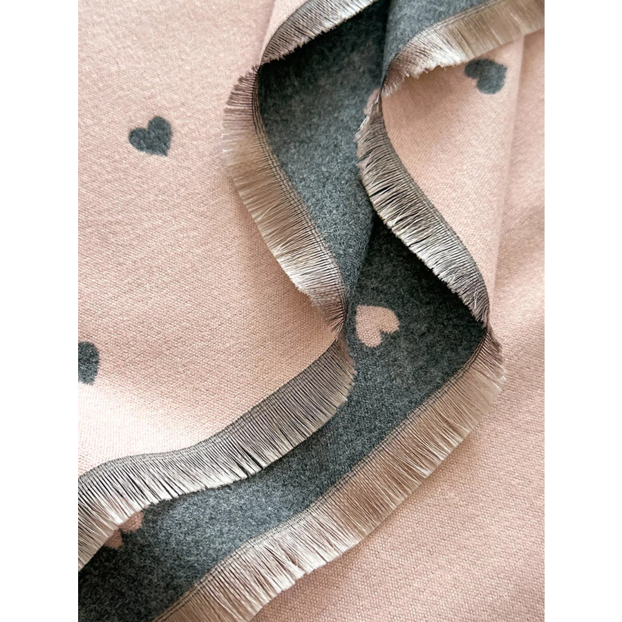 Heart Raw Hem Scarf Apparel and Accessories