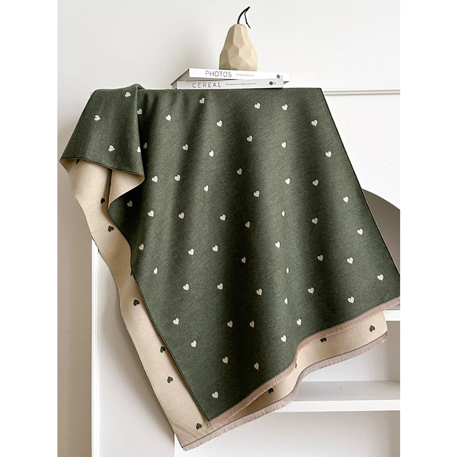 Heart Raw Hem Scarf Apparel and Accessories
