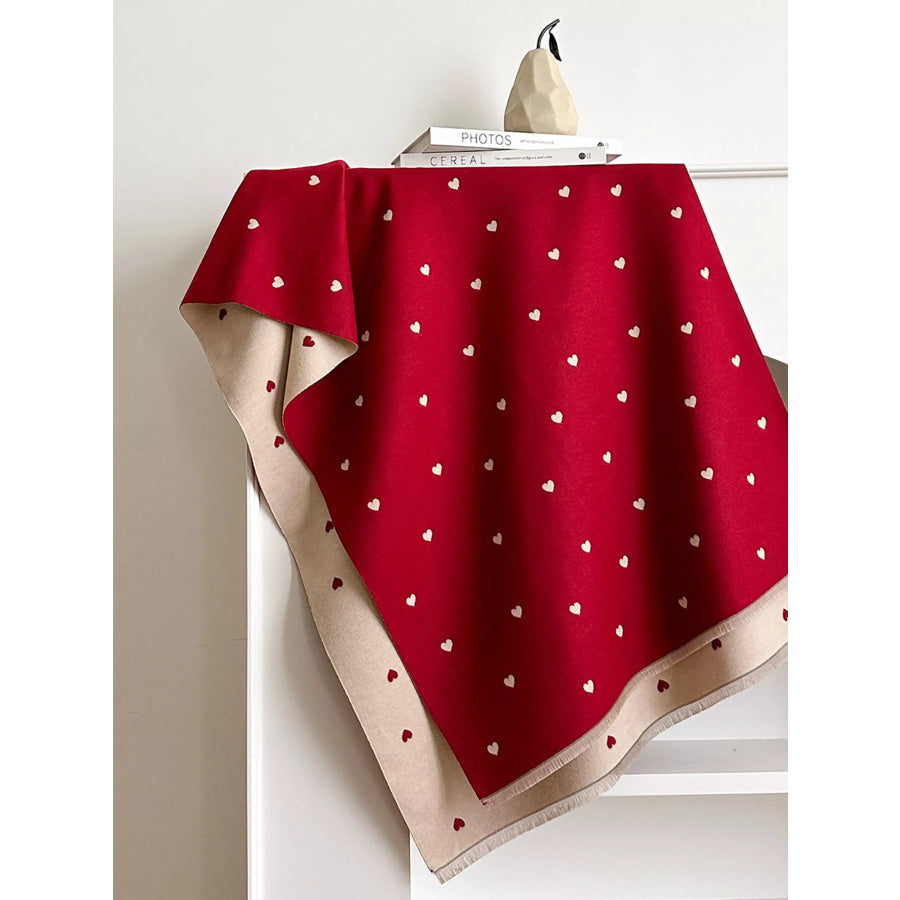 Heart Raw Hem Scarf Apparel and Accessories