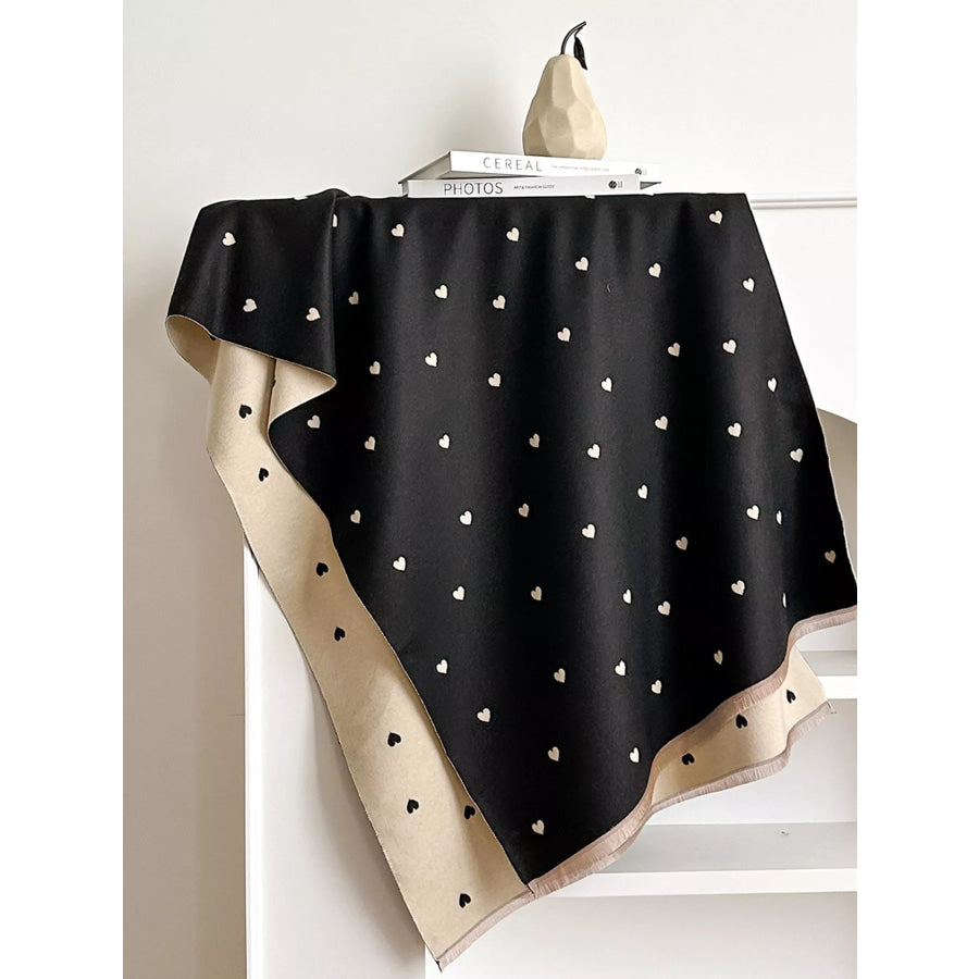 Heart Raw Hem Scarf Apparel and Accessories