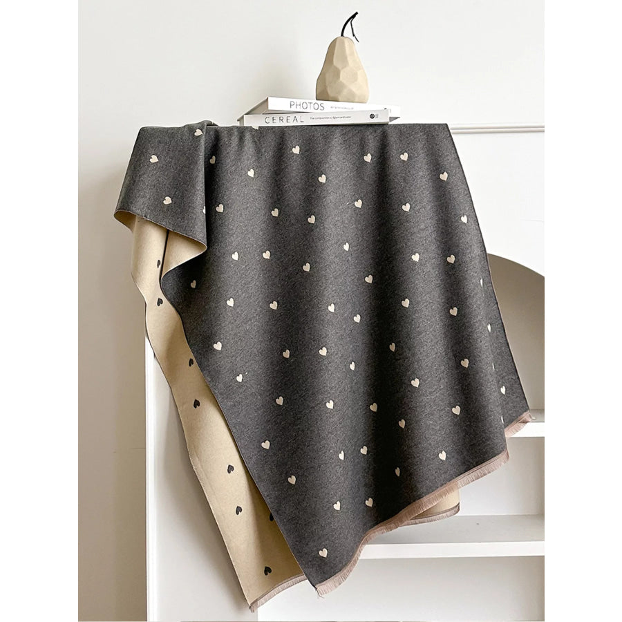 Heart Raw Hem Scarf Apparel and Accessories