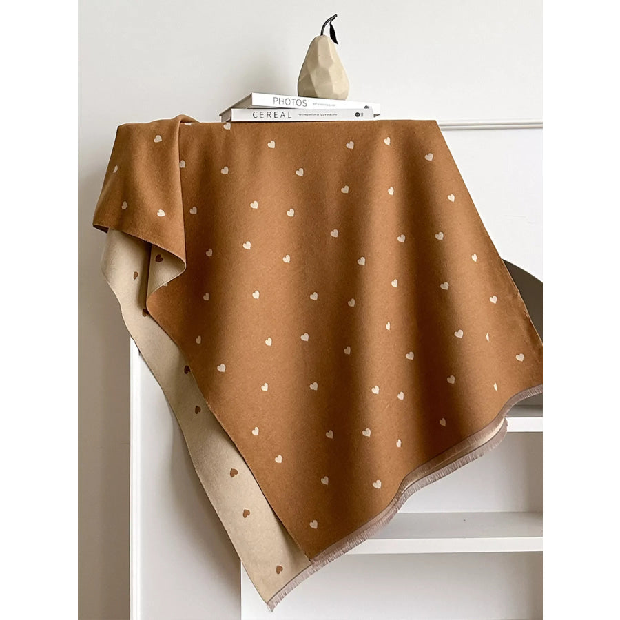 Heart Raw Hem Scarf Apparel and Accessories
