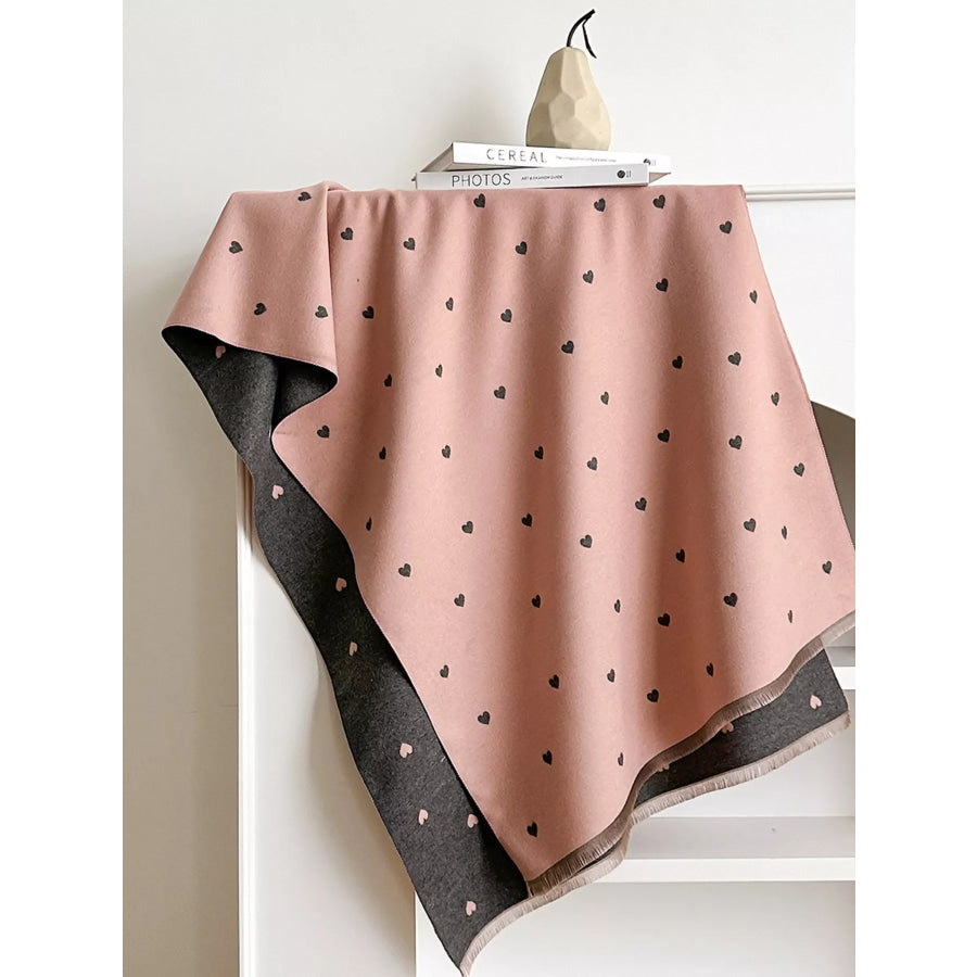 Heart Raw Hem Scarf Apparel and Accessories
